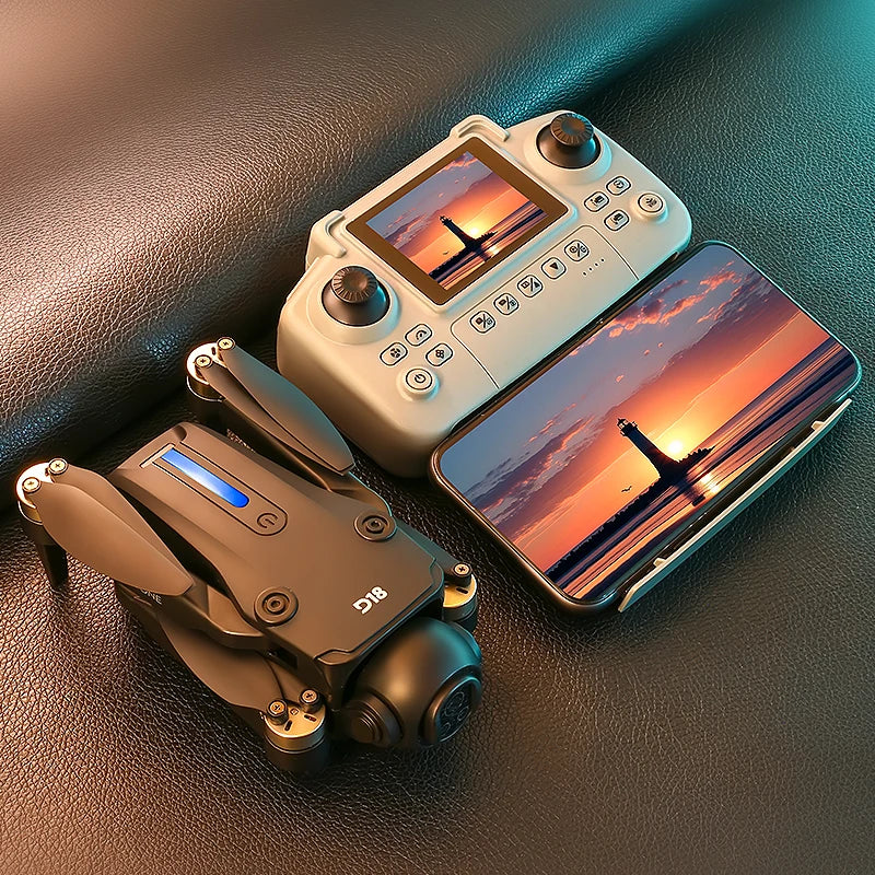D18 Drone Drone 8K Camera 5G HD Dual Camera FPV Obstacle Avoidance Brushless Motor Aerial Quadcopter with Smart Flight Mode Toy