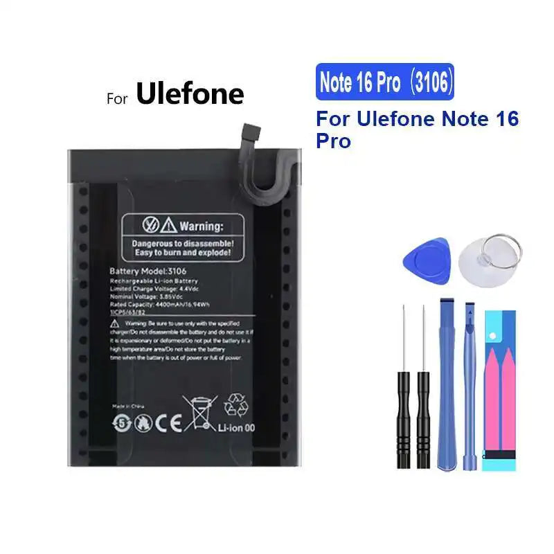 Mobile Phone Battery For Ulefone Note 16 pro 13P 12P 11P 10 9P 7 7P 6P 6 6T S10 S9 S8 S7 Pro S11 3277 3098 3278 3106