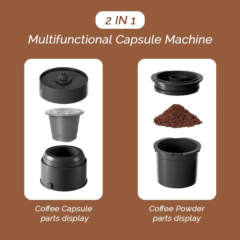 3-in-1 Portable Capsule Coffee Machine Wireless Espresso Coffee Maker Coffee Machine Travel Home Use Automatic Coffee Maker