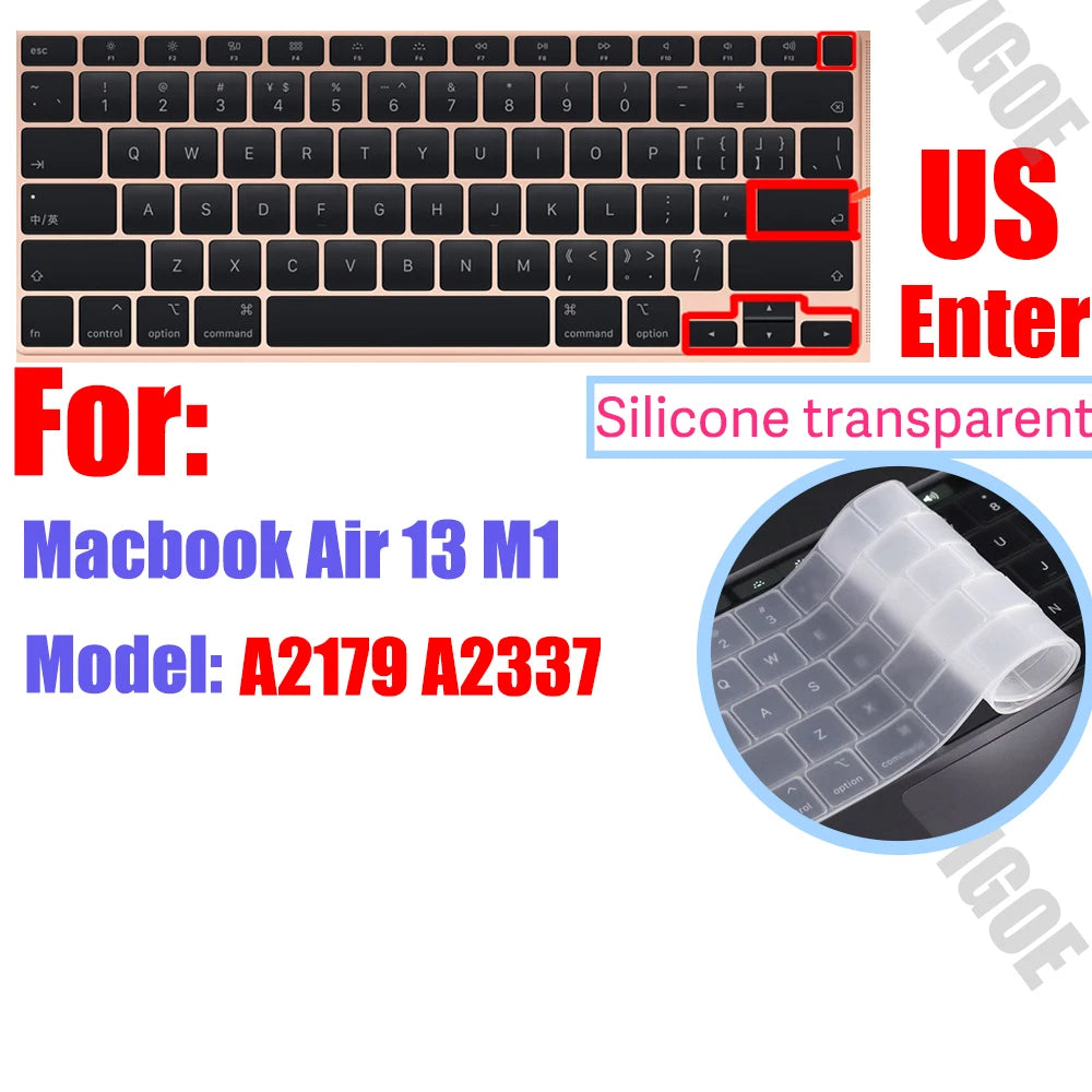 Silicone Keyboard Cover Skin for all models MacBook Air/Pro13“14”15“16” M1 M2 M3 Chip Model A2918 A2991 A2338 A2337 A2681 US&EU