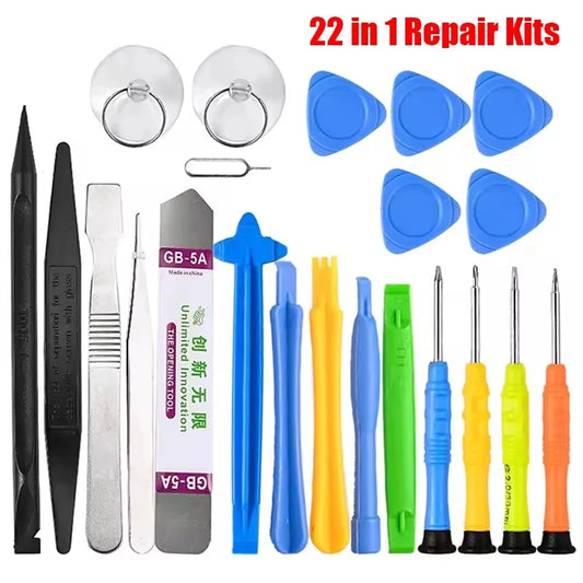 22 in 1 Mobile Phone Repair Tools Opening Screwdriver Set Disassemble Hand Tool Kit for iPhone iPad Laptop Computer Opening Tool