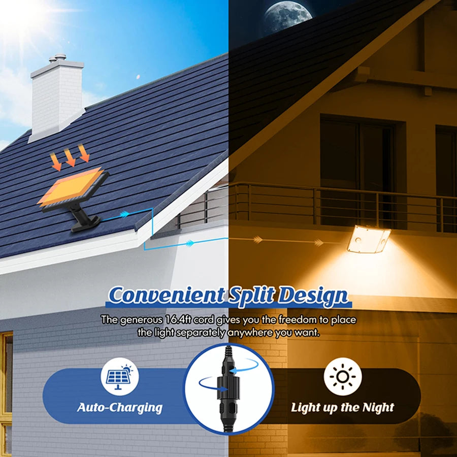 254/243LED Outdoor Solar Lights Garden Solar Powered Security Light Flood Light Motion Sensor 3 Mode Waterproof Garden Shed Yard