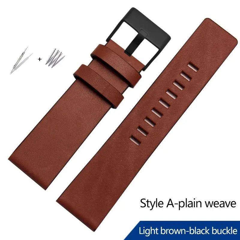 22/24/26/28/30/32mm For diesel Genuine Leather Strap Bracelet DZ7311 DZ7332 DZ7314 DZ1405 DZ4323 Watch Band Man's Black Brown