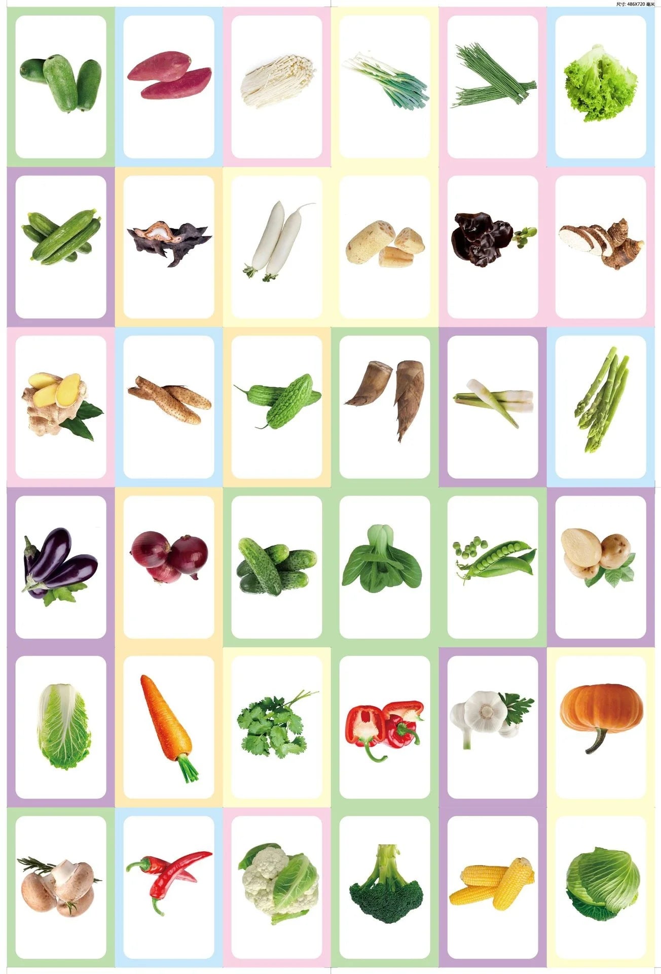 36Pcs Kids Cognition Card Shape Animal Color Teaching Baby English Learning Word Card Education Toys Montessori Material Gift