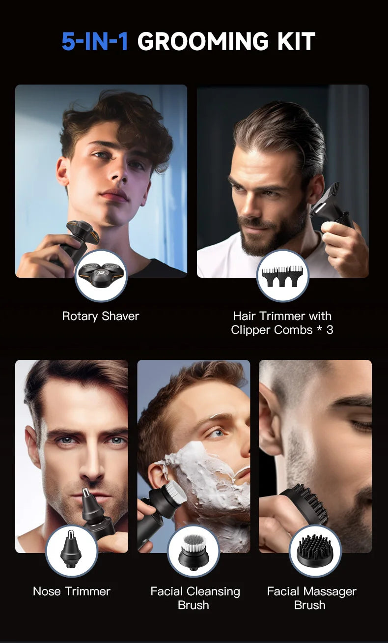 ENCHEN X8S-C Electric Shaver With 4 Replacement Heads Multi-Purpose Waterproof Type-C Rechargeable Portable Men Beard Trimmer