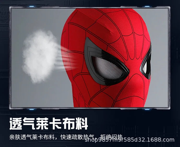 Spiderman Mascara Headgear Cosplay Moving Eyes Electronic Mask Spider Man Remote Control Elastic Toys For Adults Kids Gifts
