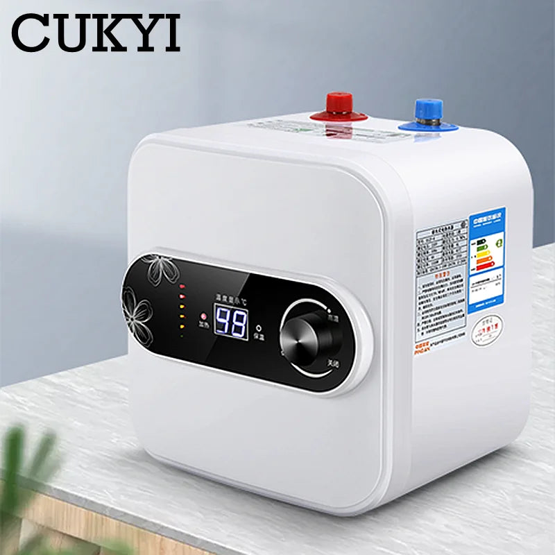 8L Water Storage Instant Electric Water Heater Rapid heat Insulation Digital display Thermostat Knob Control Up Down Water Inlet