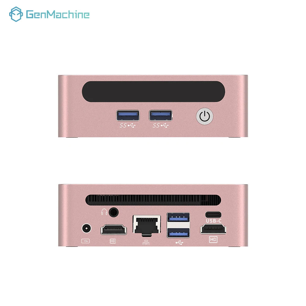 Genmachine Mini PC Intel Alder Lake N100 4 Core 4 Thread 3.4GHz TDP 6W 8GB DDR4 256GB PCIe 3.0 SSD WiFi 6 BT5.2 Desktop Computer