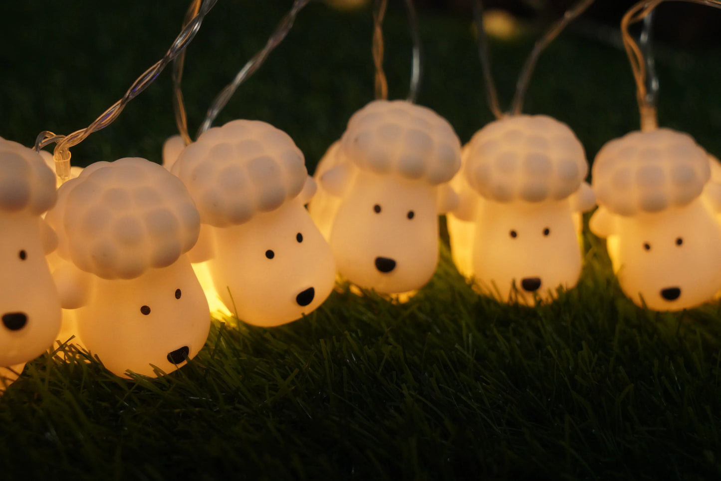 New LED Rubber Coated String Lights for Kids Room Decor-Cute 3D Sheep Animal Shaped Night Light,Birthday Nursery Wall Decoration