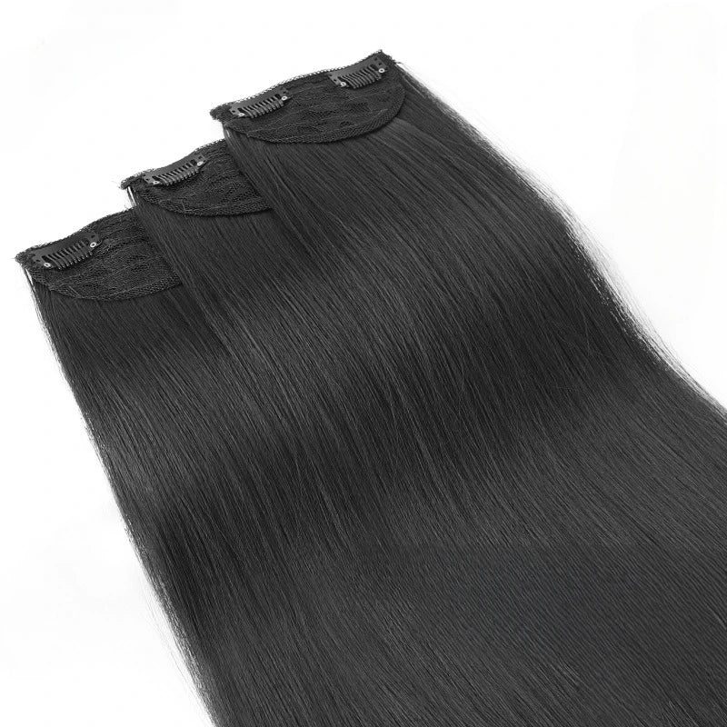 Wig Women's Long Hair Three-piece Seamless Wig Patch Straight Hair Extensions Invisible Artificial Hair Extensions Synthetic