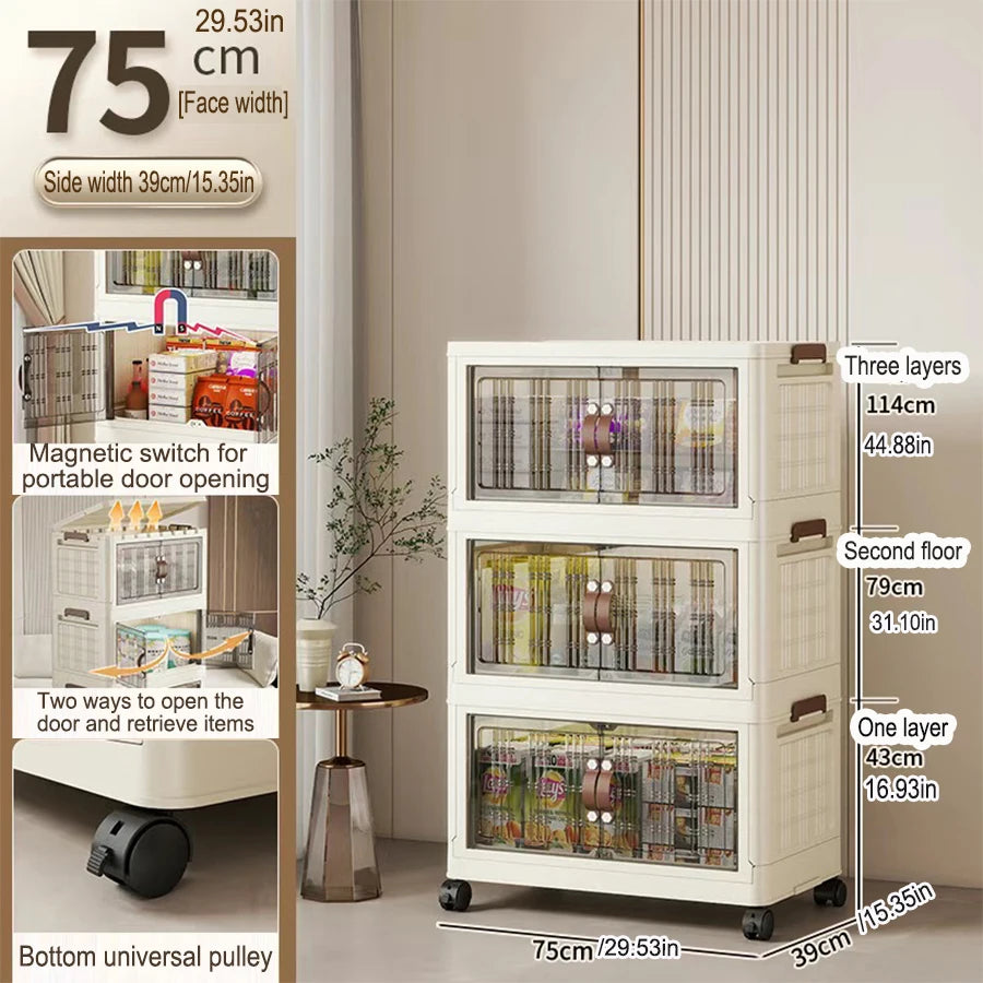 Large Capacity Folding Storage Cabinet - Dustproof Wardrobe Closet Organizer Easy Install