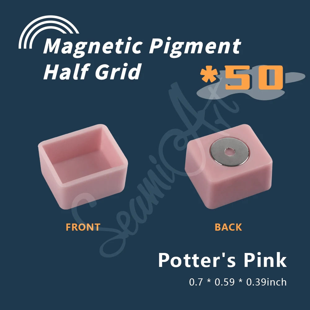 SeamiArt 50pcs Magnetic Half Pans Four colors for Watercolor Tube Subpackage Tin Box Palette Painting Tools Art Supplies