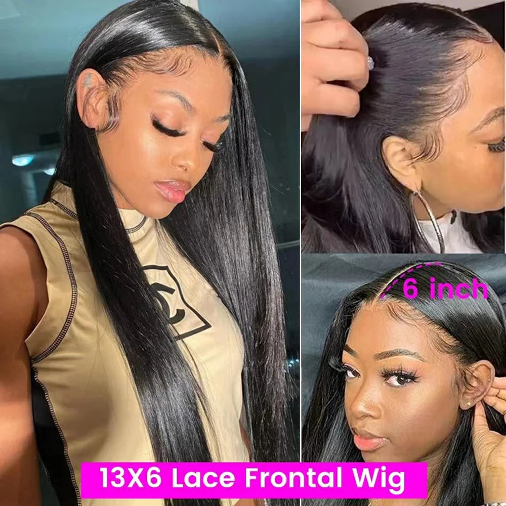 360 HD Transparent Lace Frontal Wigs Pre Plucked Brazilian Bone Straight 13x4 13x6 Lace Front Human Hair Wigs For Black Women