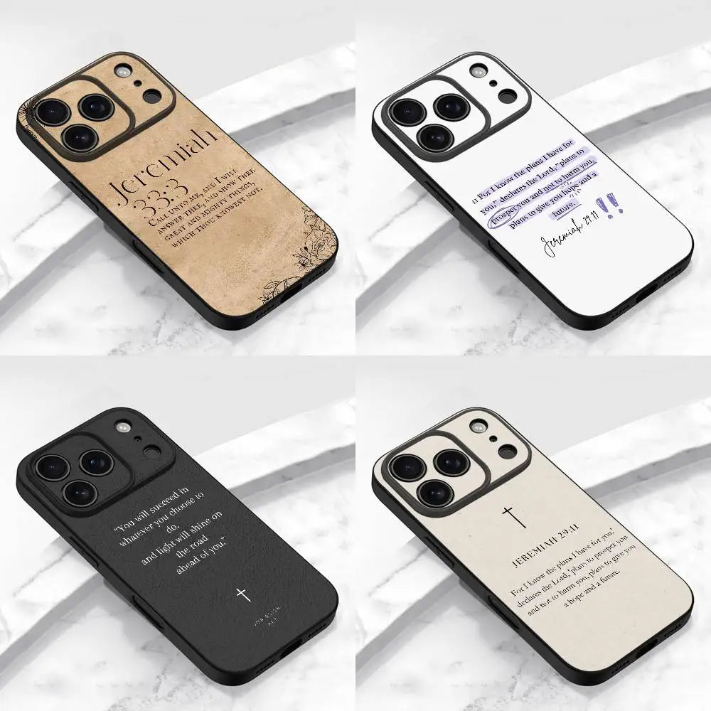 God Jesus Bible Verse Phone Case For iPhone 17 16 15 11 12 14 13 Pro Max Mini XS XR 7 Plus 16E Shockproof Silicone Cover Fundas