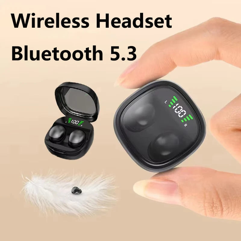 Mini Wireless Bluetooth 5.3 Headset Small Earbuds Sleep Sports Invisible Headphones HD HIFI Bass Sound Quality Earphones