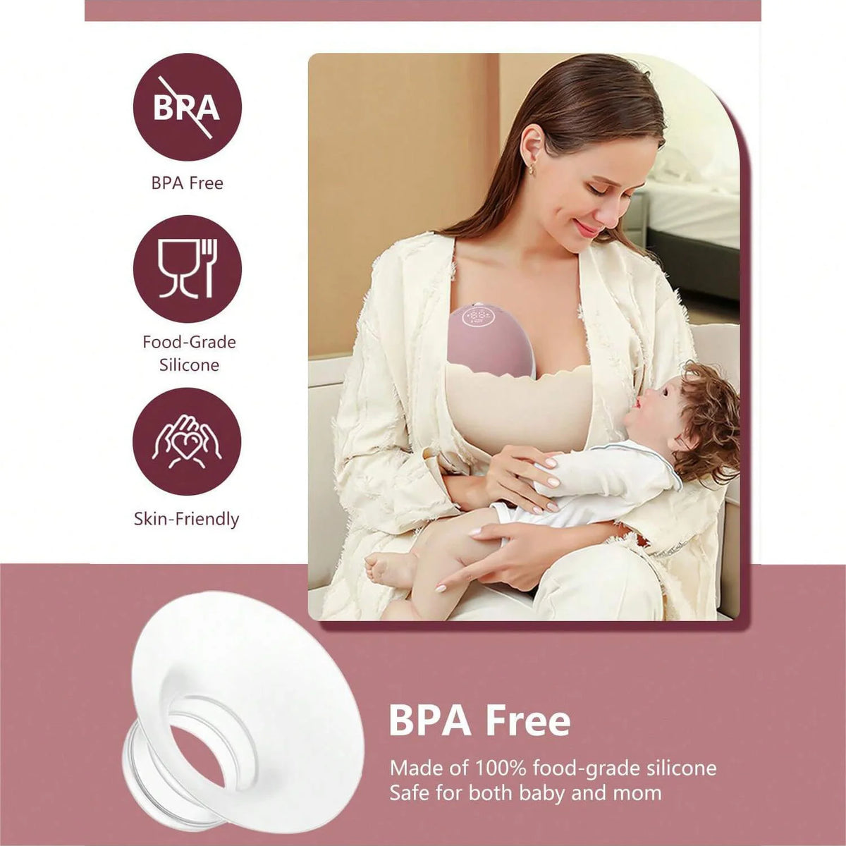 5-10Pcs Breast Shield Insert Compatible with Momcozy M5/M9/V2 Pro/S12 Pro/Spectra/Medela/eufy/Elvie/Lansinohand Most 24mm Shield