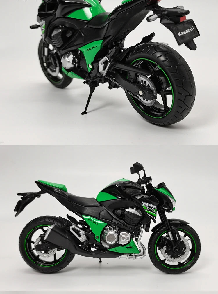 1/12 Kawasaki Ninja Z800 Alloy Racing Cross-country Motorcycle Model Simulation Metal Toy Street Motorcycle Model Childrens Gift