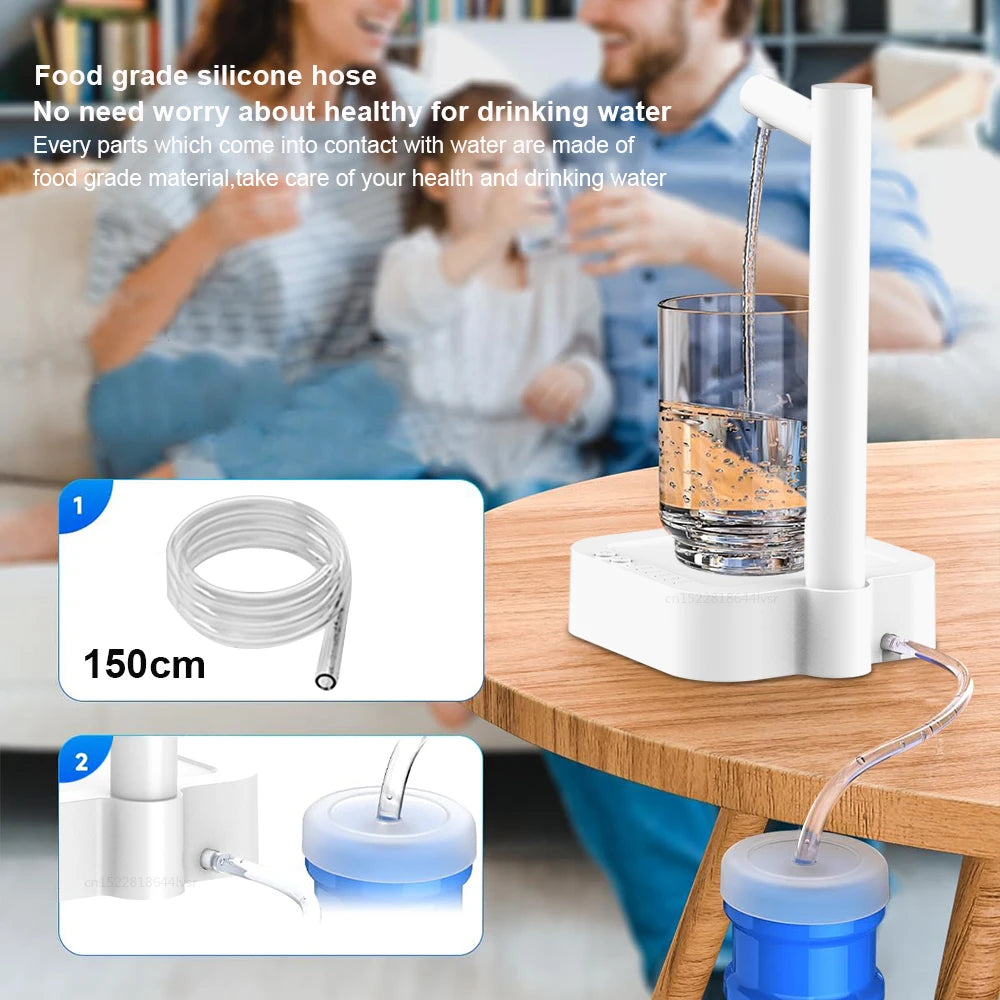 Electric Water Gallon Pump Automatic Water Dispenser Pump 19 Liters Desktop Portable Water Pump Bottle Barrel T30 Rechargeable