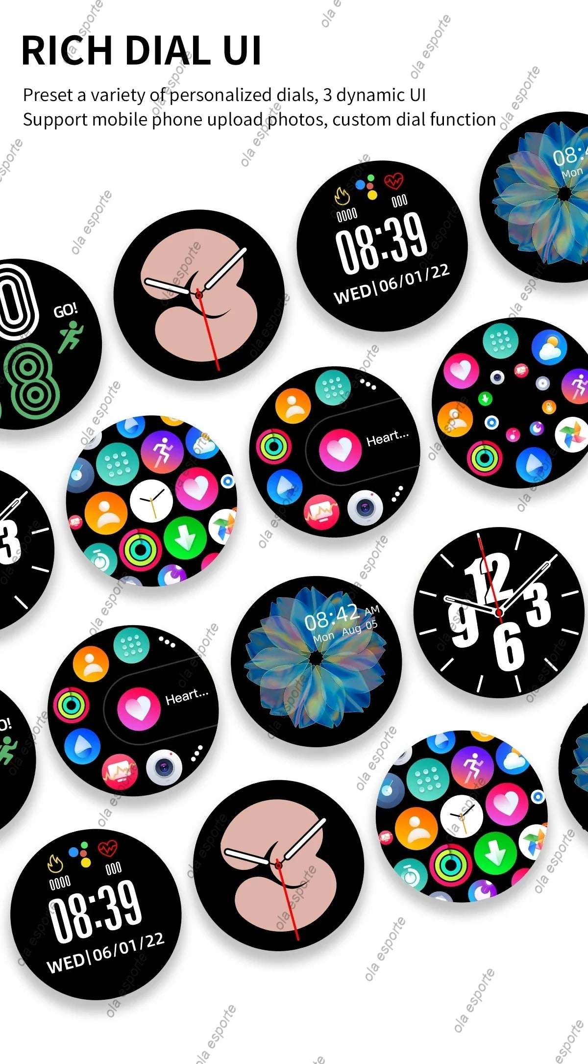 Bluetooth Call Smart Watch Pro 1.39-Inch Custom Dials Music Sports Men Women Watch 6 Health Monitor Smartwatch For Android IOS