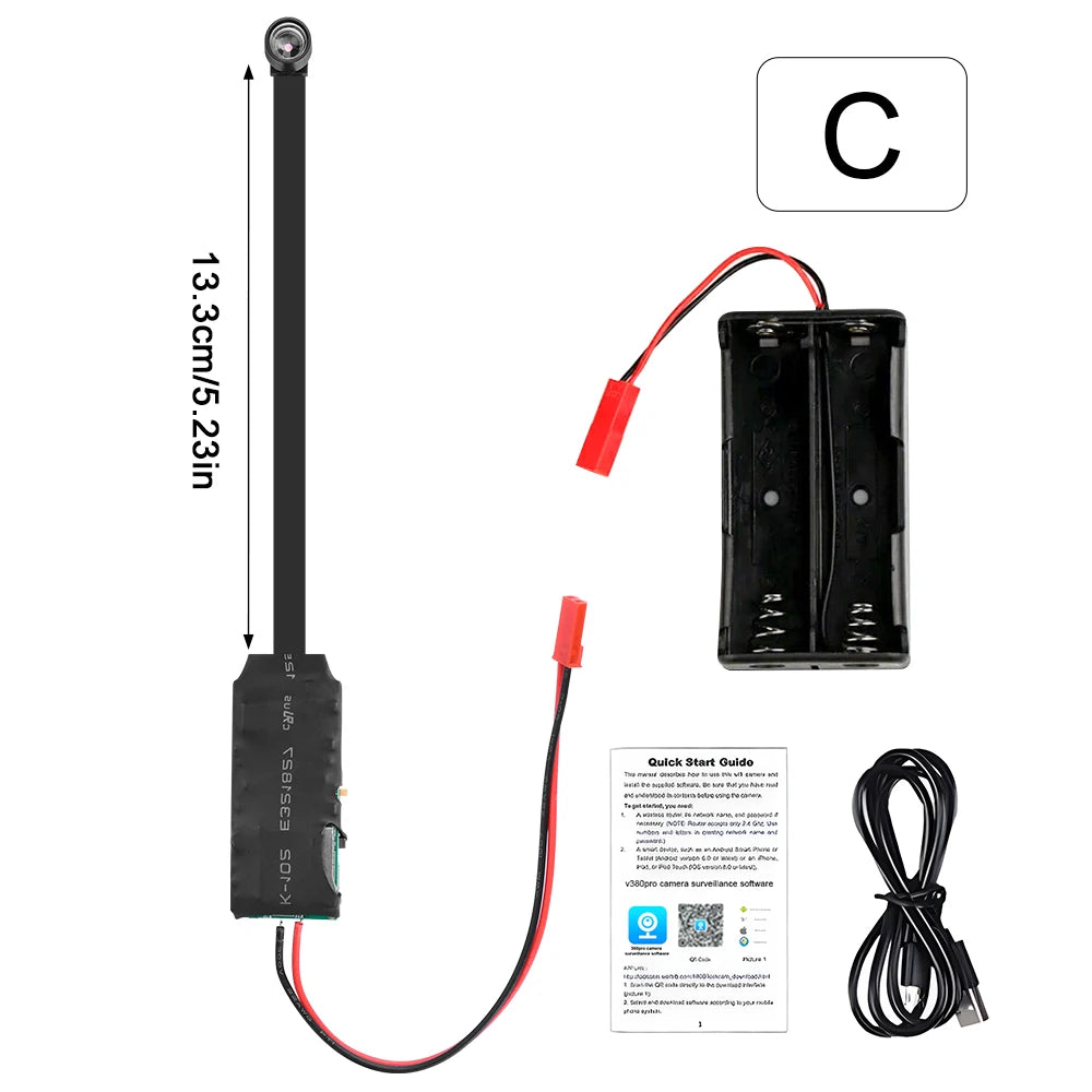 128GB WiFi Mini Camera 1080P Diy Module Nanny Video Recorder Home Security Camera Micro Camcorde Suitable for Home/Office Use