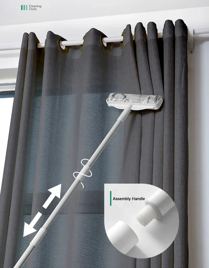 24cm 16cm Wide Lint Rollers Sticky with Long Handle Large Surface Pet Hair Remover Dust Brush for Carpets Floors Curtains