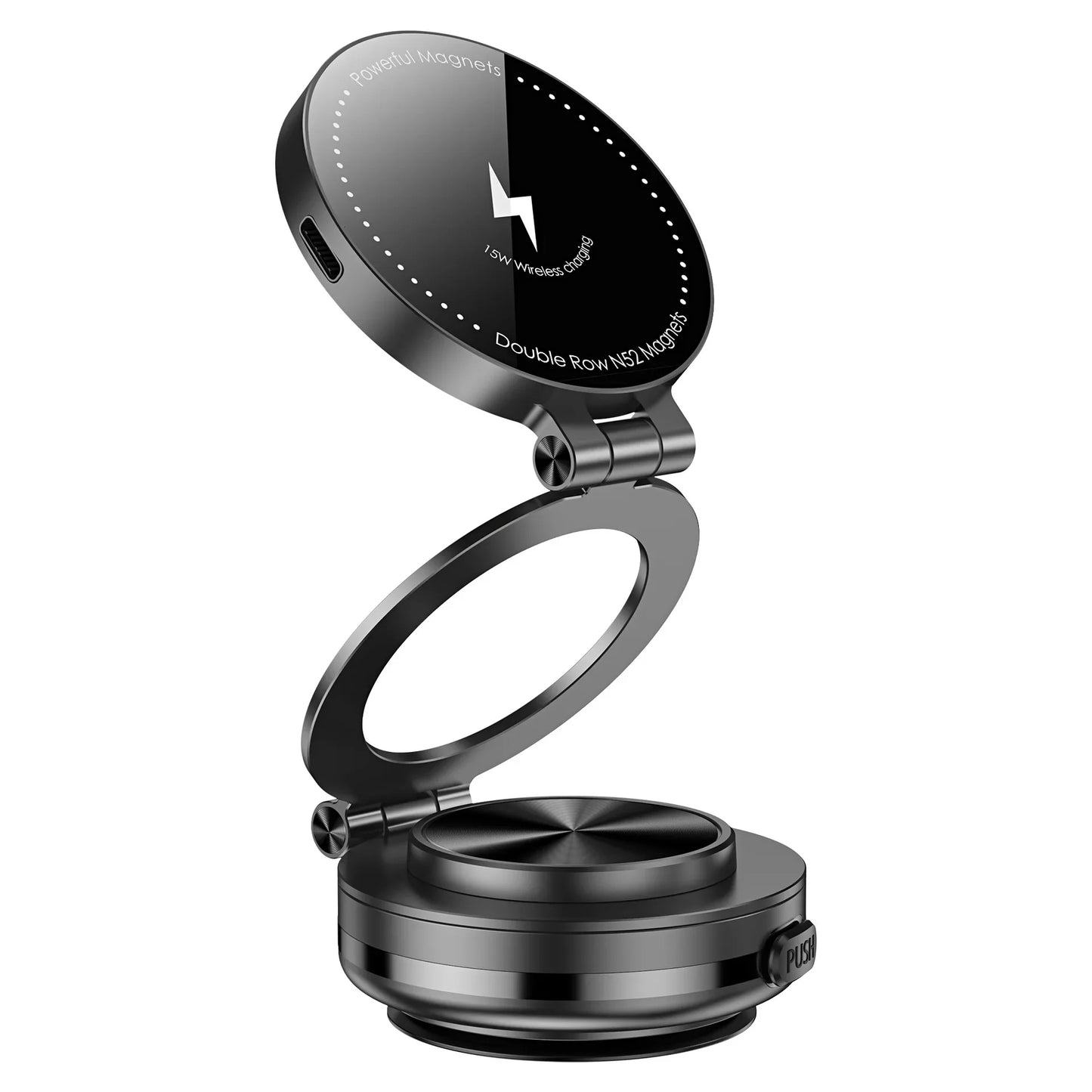 Electric Magnetic Car Phone Holder with Wireless Charger Car Magnetic Suction Cup Bath Shower Car Windshield Dashboard Bracket