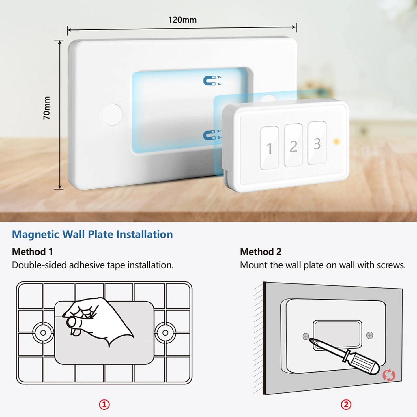 LoraTap ZigBee US Scene Switch Works with Tuya/Smart Life Alexa/Google Home Wireless Remote for Smart Home Automation