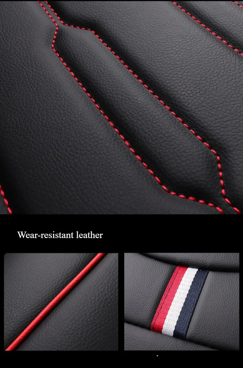 5- Seater Full Seat Universal Car Seat Cover, Breathable and Waterproof Faux Leather Automotive Seat Covers for Cars SUV Sedan