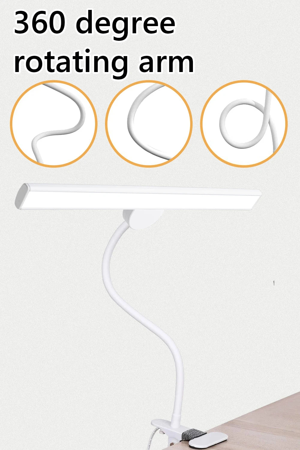 Desk Lamp LED Dimmable 10W 40CM Desk Lamp Clampable Eye Protection  Clamp Light 3 Colour Temperature10 Brightness