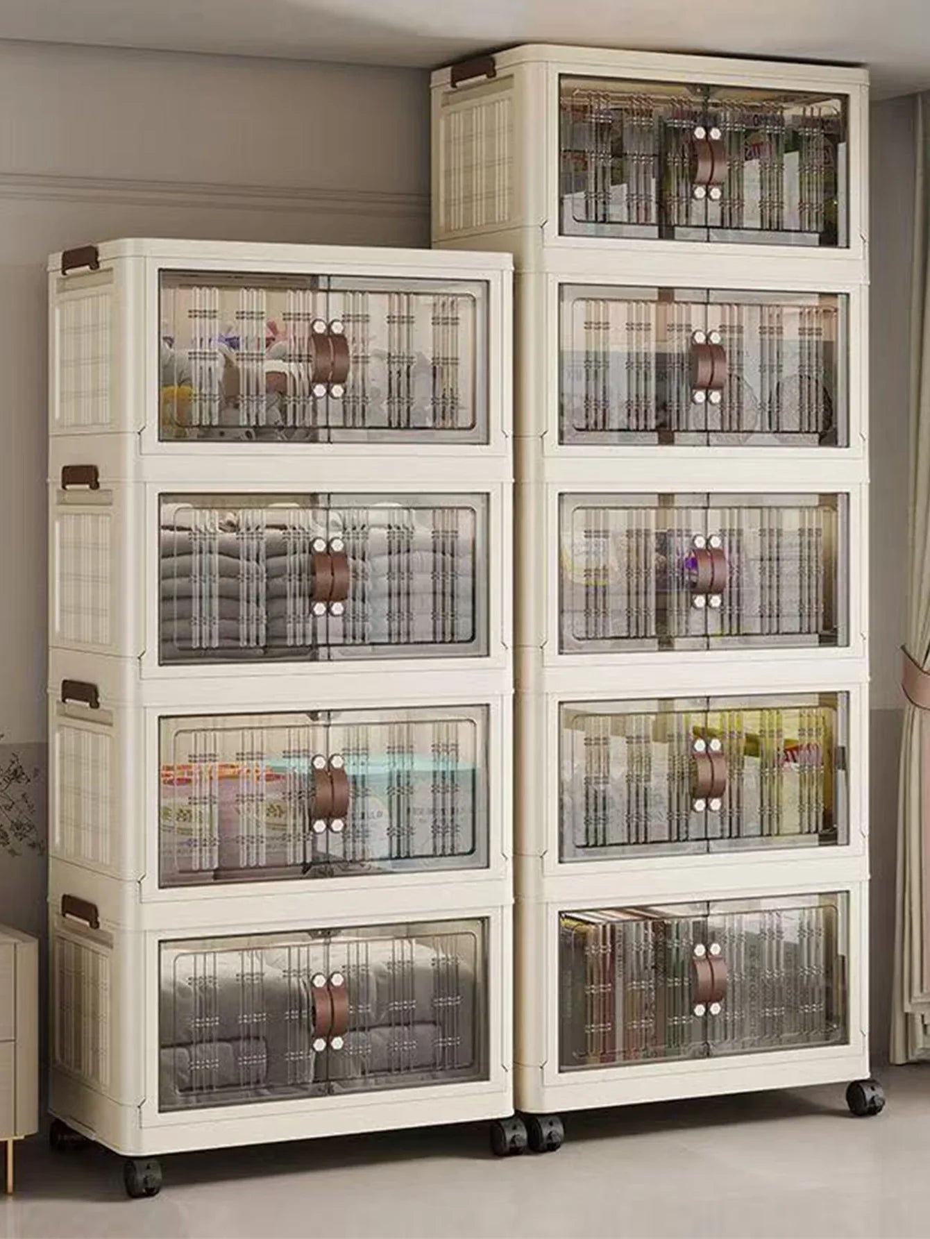Large Capacity Folding Storage Cabinet - Dustproof Wardrobe Closet Organizer Easy Install