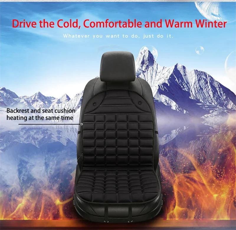 EAFC 12V Car Heating Cushion Heated Seat Pad Heater Winter Warmer Seat Winter seat Protector Auto Seat Cushion Pad Winter Mat