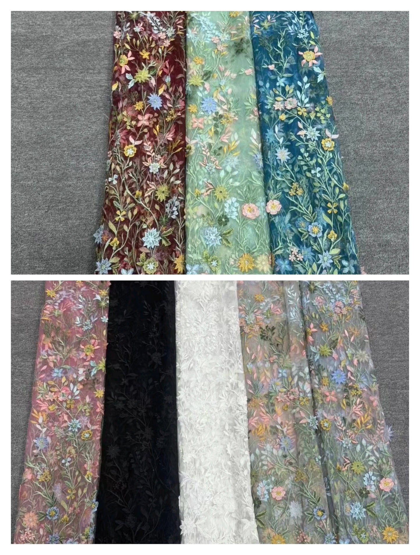 Amanda Customized Spaghetti Strap Floral Embroidery Tulle Prom Dress Side Split vestidos de noche A-Line Pleated Formal Evening