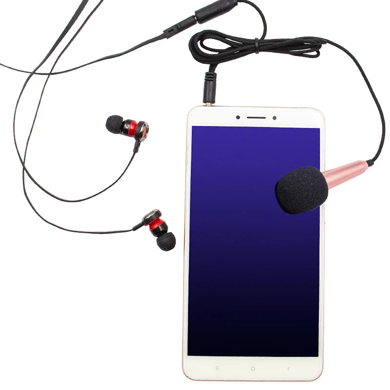 Wired 3.5mm Stereo Studio Microphone Earphone Ktv Karaoke Mini Microfon For Cell Smart Phone Laptops PC Computer Desktop Mikrof