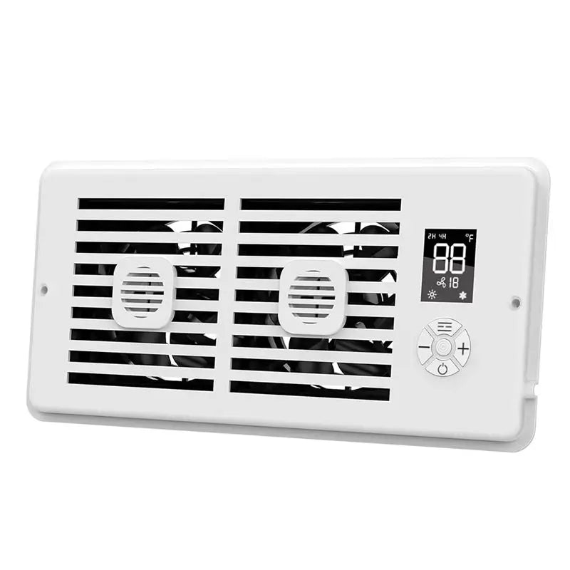 B59B-Remote Control 4X10inch Register Booster Fan For Home Office, Smart Vent Fan With Thermostat US Plug