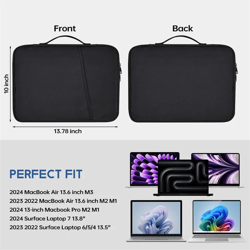 Waterproof Shockproof Handle Bag Laptop Sleeve Case for Macbook Air Pro 16 15 13 Inch M4 M3 M5 Chip Mac Book Cover Accessories