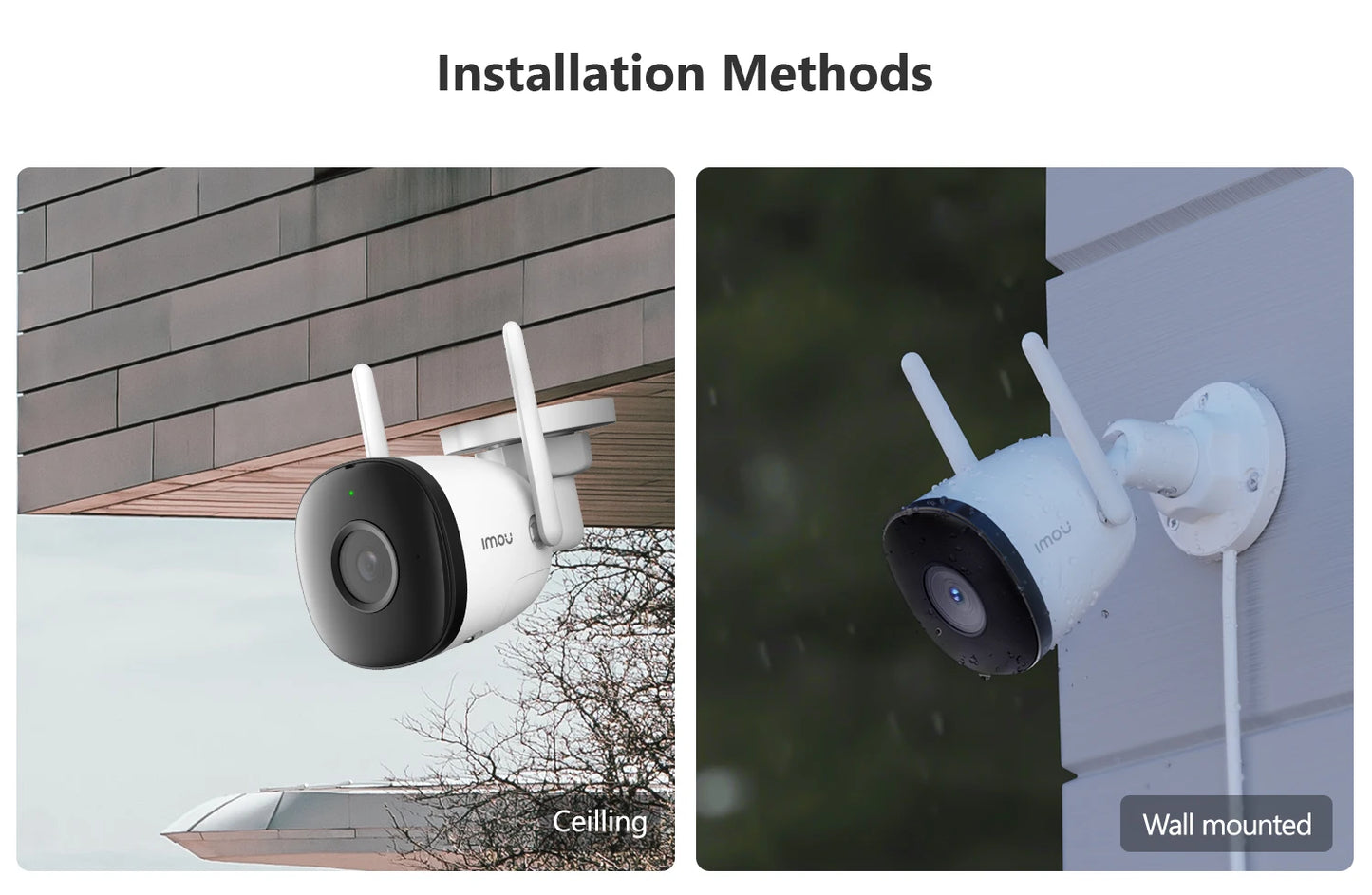 IMOU Bullet Security Camera 2.4GHz WiFi IP Camera Outdoor with IP67 Wi-Fi 6 Surveillance Camera Human Detection 24/7 Recording