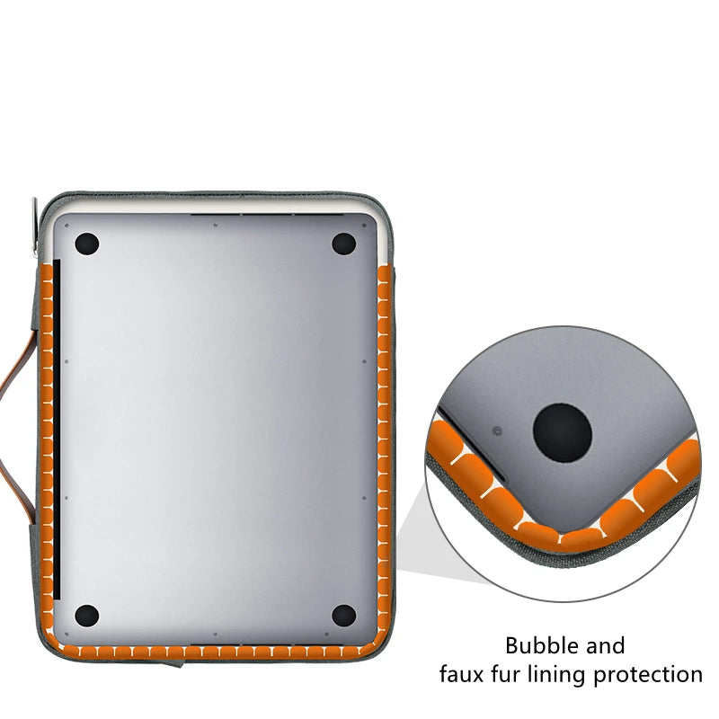 Multi-pockets Laptop Sleeve for MacBook Air 13.6 Handle Laptop Bag for MacBook Pro 14 Shocproof Notebook Bag for MacBook 16.2 M3