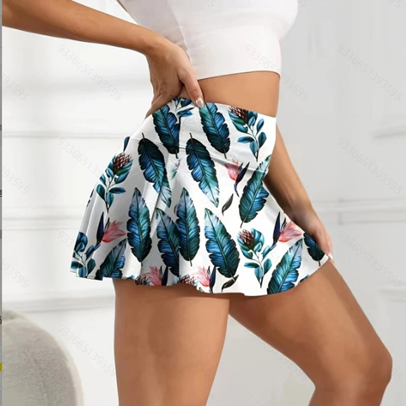 with Pocket High Waist Tennis Yoga Skirt Women Solid Color A Line Pleated Skirts Woman Quick Drying Sports Running Fitness Skirt