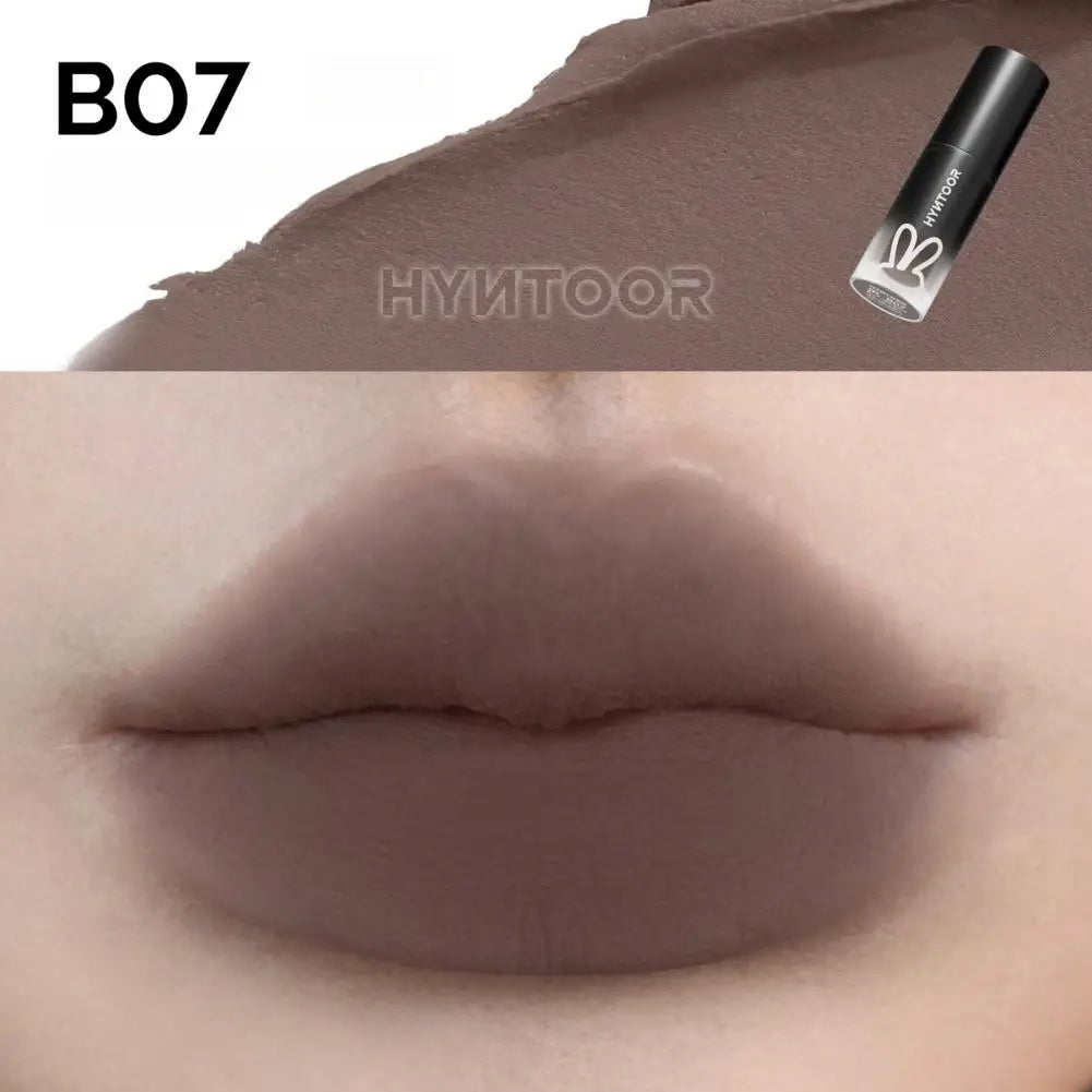 Hyntoor Lipstick Matte Soft Mist Velvet Nude Black Gothic High Colors Lip Mud Non-stick Cup Lasting Korean Lipstick