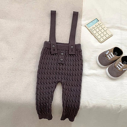 2024 New Autumn Winter Children Knitted Clothes Suit Long Sleeved Knitted Pullover+Jumpsuit Newborn Baby Boys Girls Clothing Set