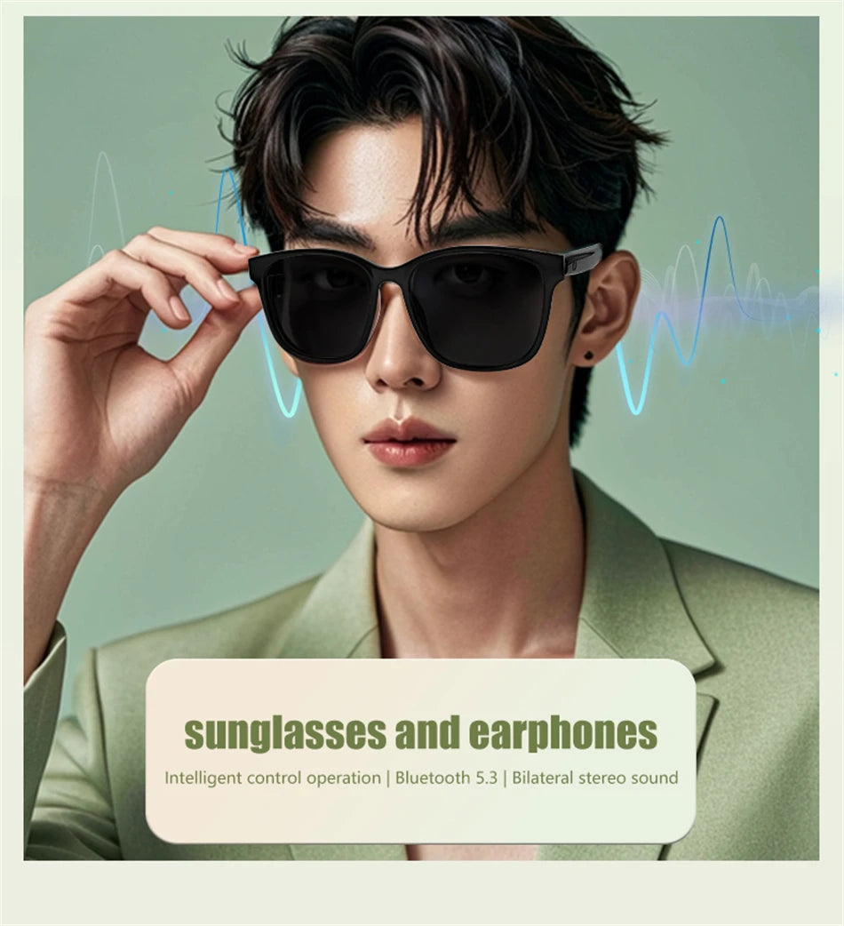 LIGE Smart Glasses Intelligent Navigation Wireless Music Play Outdoor Sport Sunglasses Earphone Bluetooth Call Voice Men Eyewear