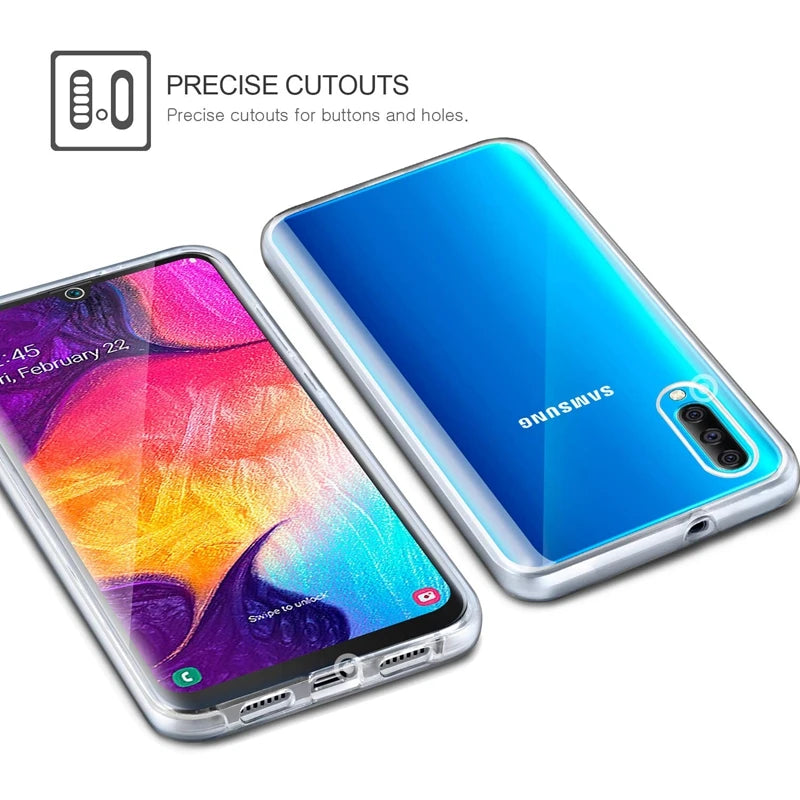 360 Double Silicone Phone Case For Samsung A5 A6 A7 A8 A9 2018 Plus A10 A20E A30 A40S A50 A60 A70 A51 A71 A81 A91 Cover Cases