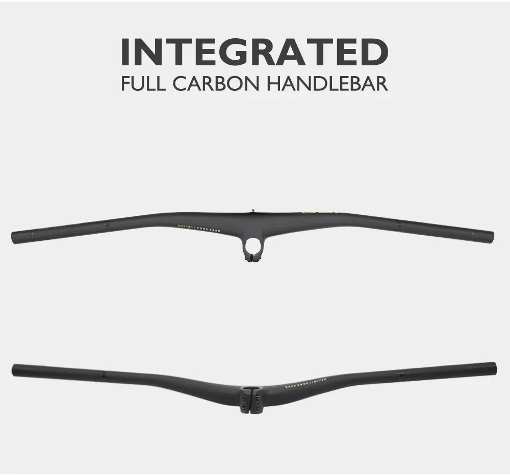 MTB Carbon Handlebar For RSL,Stem Rise 0°, Stem Length 35/45/55, Clamping 28.6mm Rise 27.5mm Width 760mm Mountain Bike Part