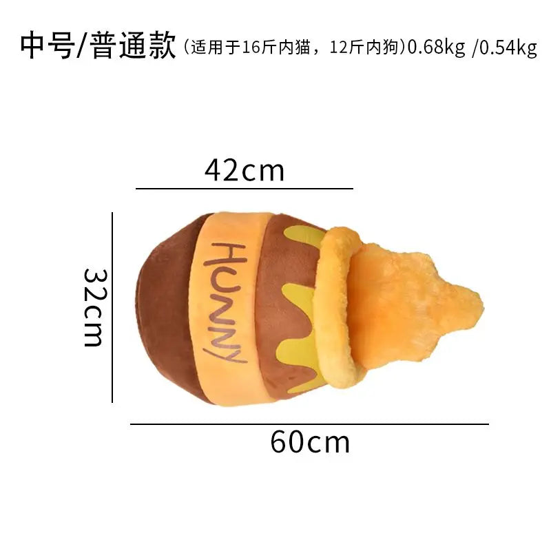 Autumn/Winter Trendy Honey Jar Cat House - Enclosed and Insulated Small Dog Kennel for All Seasons Pet Bed