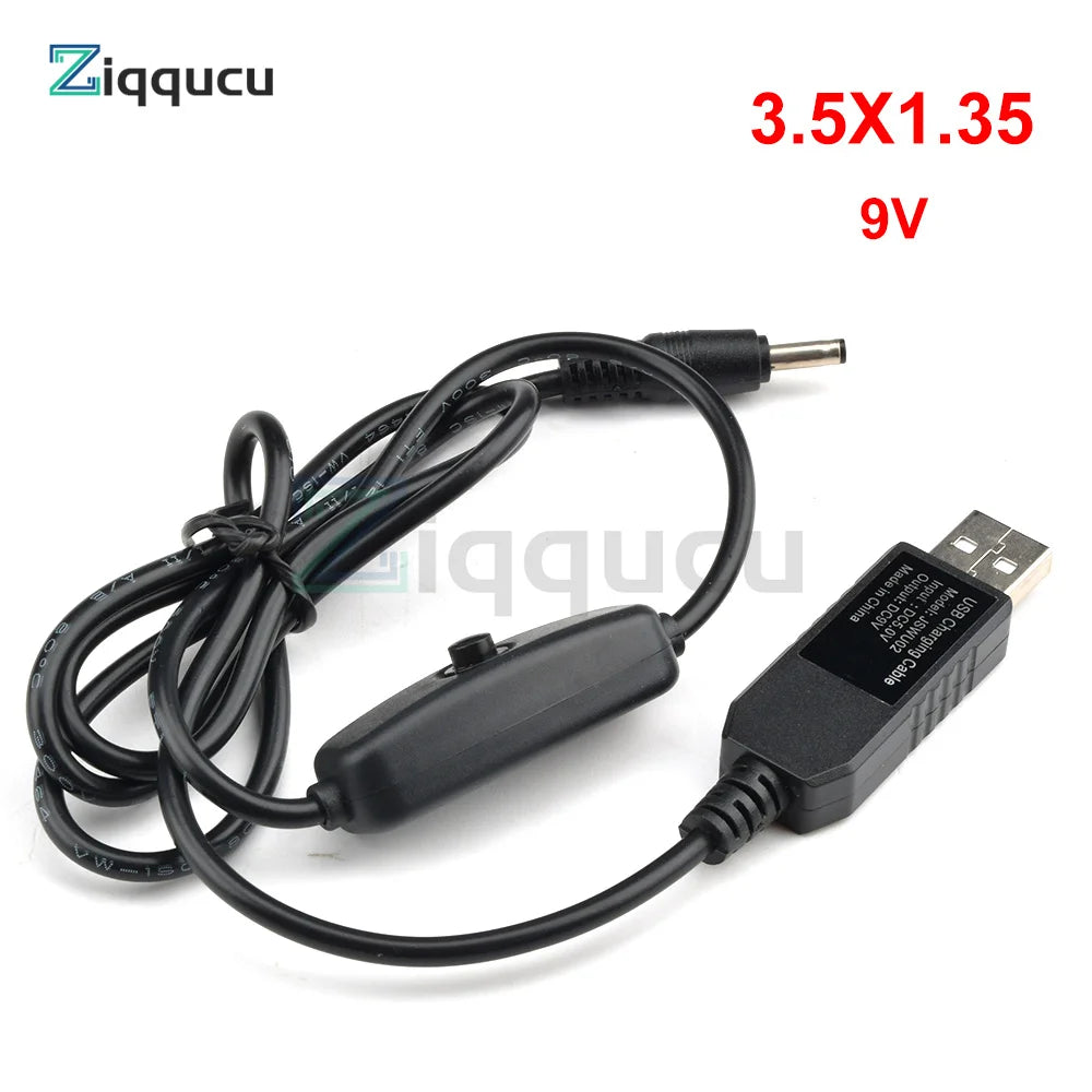 USB Power Boost Line DC 5V to DC 5V 9V 12V Step UP Module USB Converter Adapter Cable with Switch Plug Length 1m