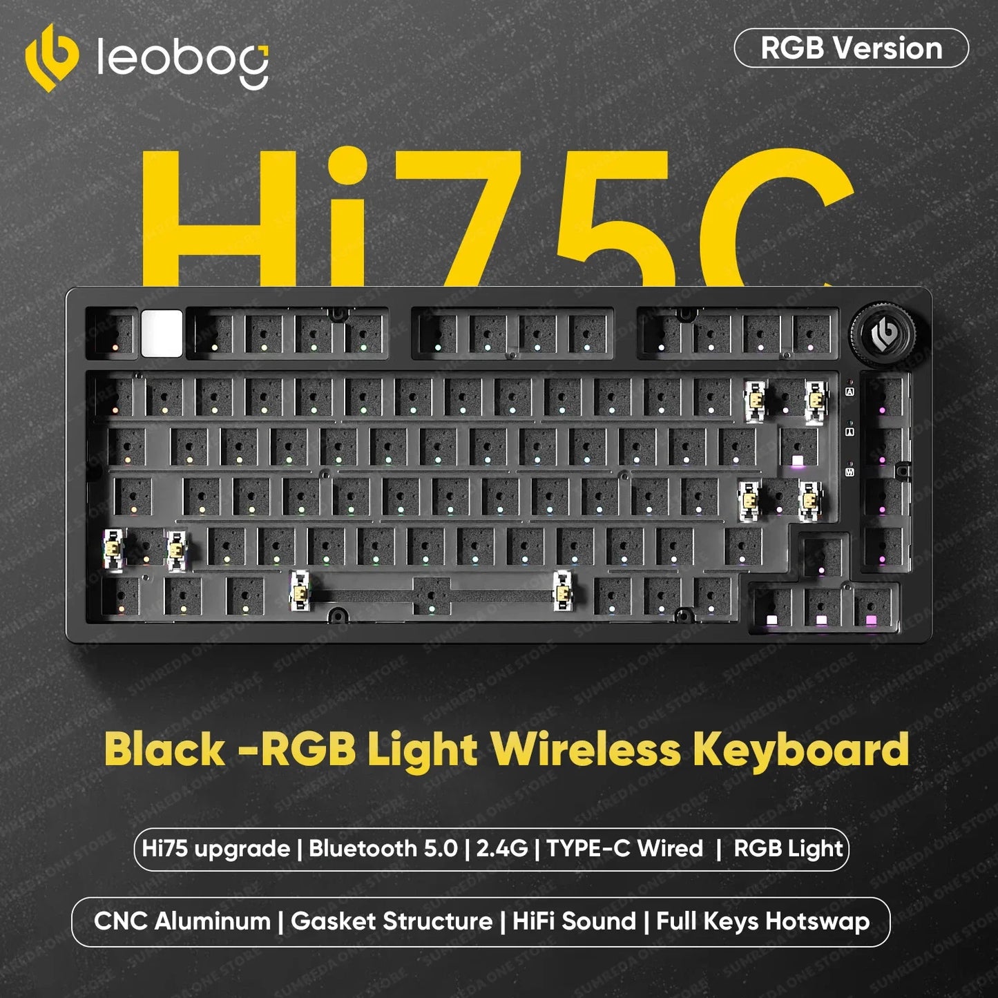 Leobog Hi75C Hi75 Hi75C Pro Aluminum Wireless Custom Mechanical Keyboard Kit Gaming Bluetooth 2.4G Wired Hotswap Gamer Keyboard