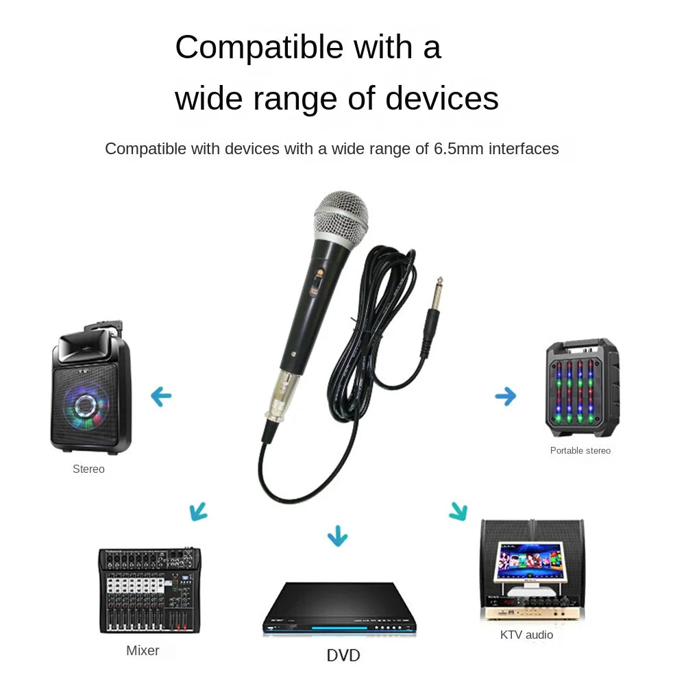 Karaoke Microphone Handheld Professional Wired Dynamic Microphone Clear Voice Mic for Karaoke Vocal Music Performance HOT