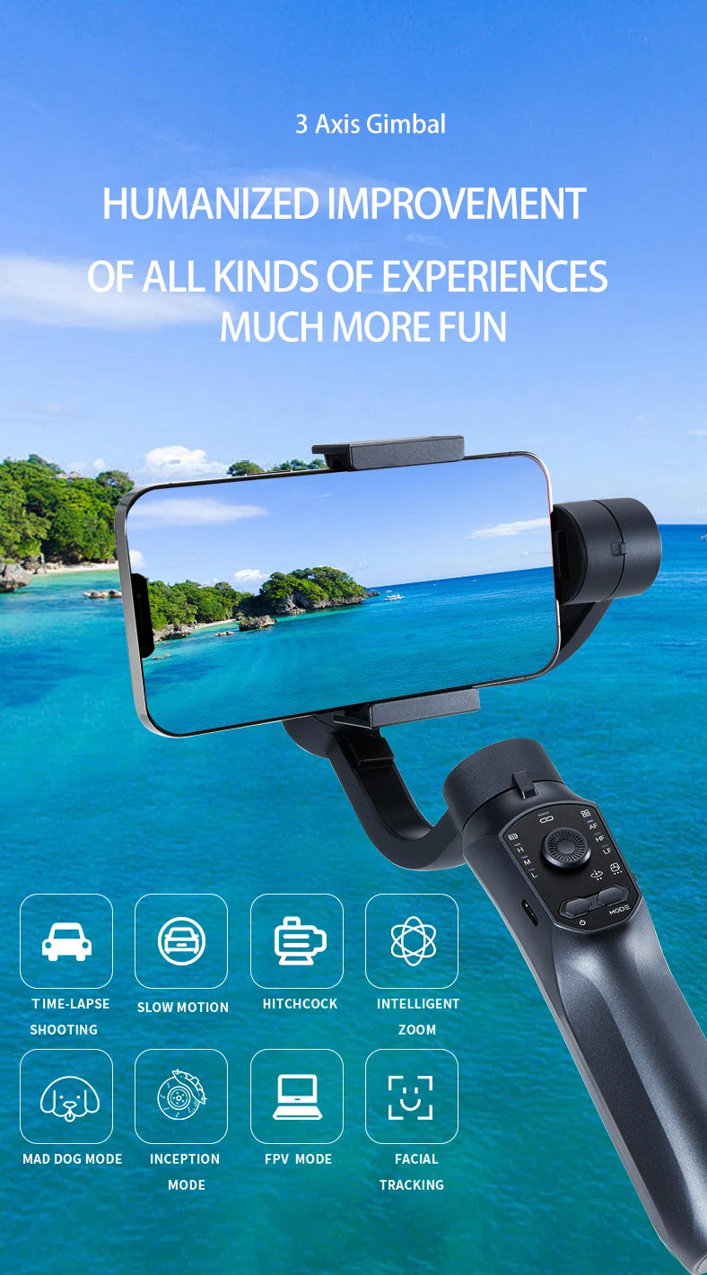 F10 Pro handheld 3-axis Mobile gimbal handy stabilizer for cell phone holder real-time tracking stabilizzatore smartphone Selfie