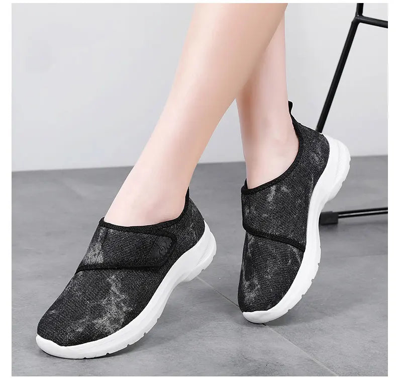 Women Mesh Shoes Summer Sports Black Outdoor Comfortable Loafers Monk Sneakers Girls For Walking Flats Mother Gift