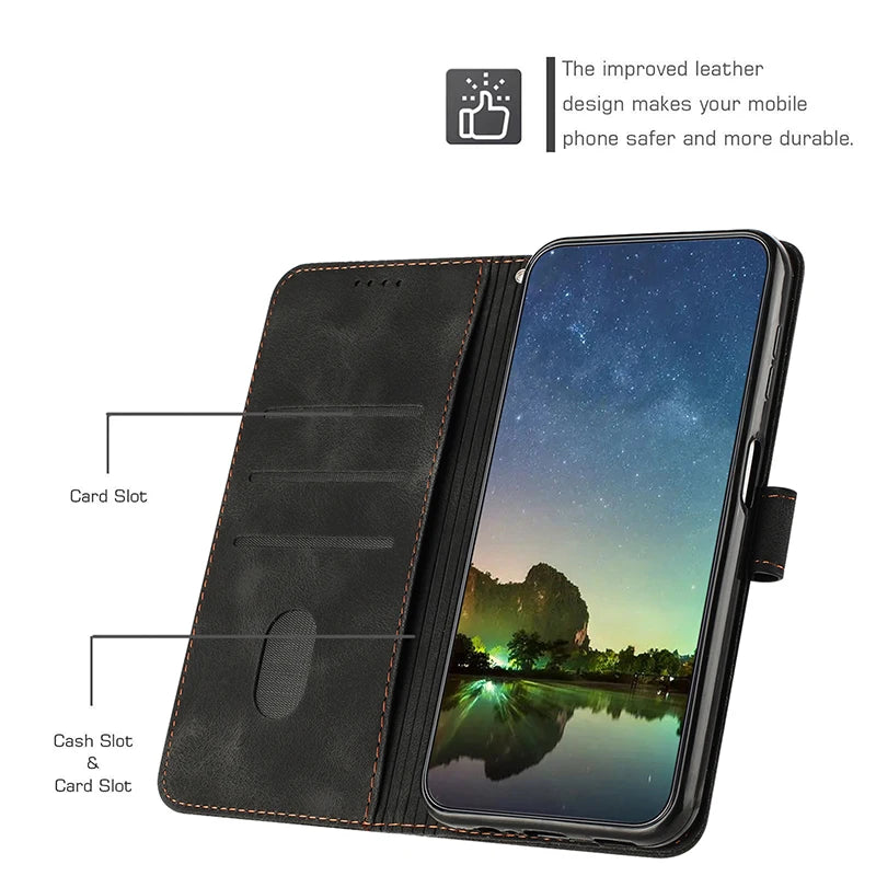 Stand Flip Wallet Case for Xiaomi Redmi 14C 13C 13R 12C 12 13 4G 5G 10 2022 11a 10C 10A 9C 9A 8A 7 8 6A Leather Protect Cover
